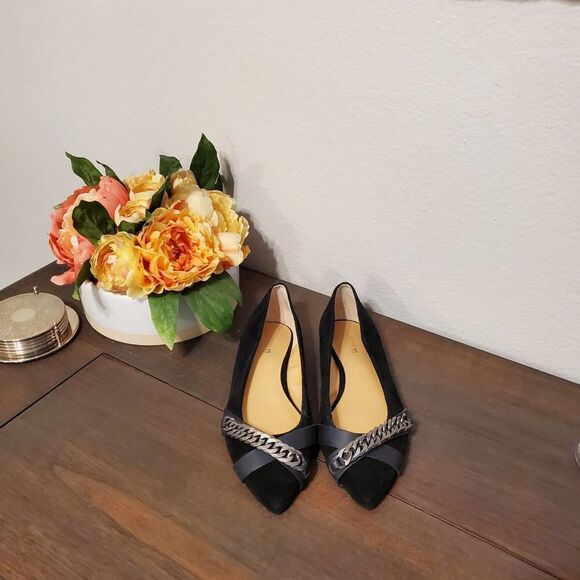 Joe's Jeans Josie Chain Detail Pointed Flat Sz 7 - Picture 2 of 7